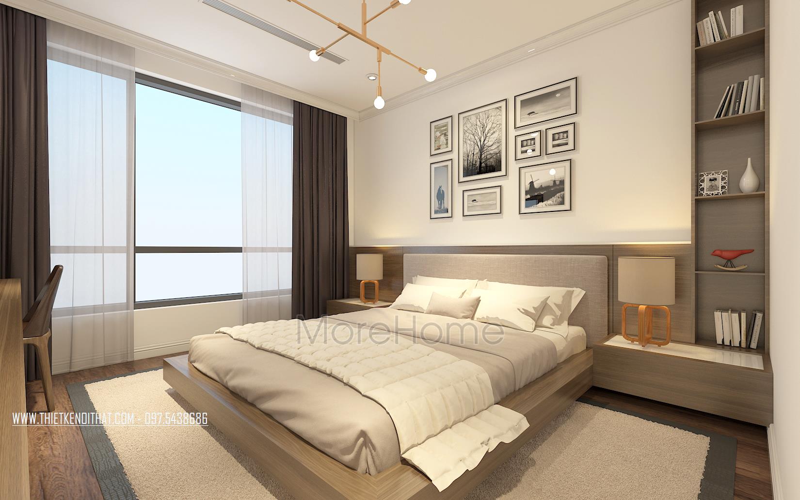 Mẫu thiết kế phòng ngủ chung cư parkhill hiện đại